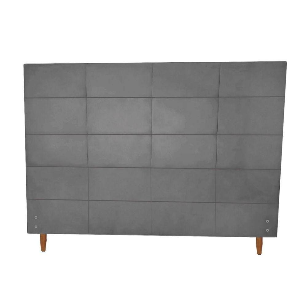 Cabeceira Larissa Para Colchão De 1,38 Mt-Suede Grafite