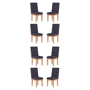 Kit 8 Cadeiras Estofadas Para Sala De Jantar cinza