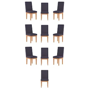 Kit 10 Cadeiras Estofadas Decorativa Para Mesa cinza