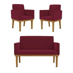 Kit Sofá Namoradeira + Poltrona Reforçada marsala