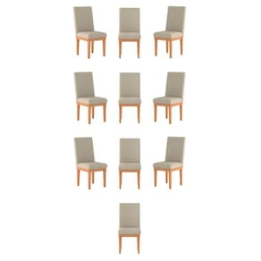 Kit 10 Cadeiras Estofadas Decorativa Para Mesa bege