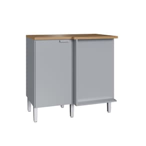 Balcão De Canto Em Mdf 1 Porta Hera Decibal Naturalle Griseo