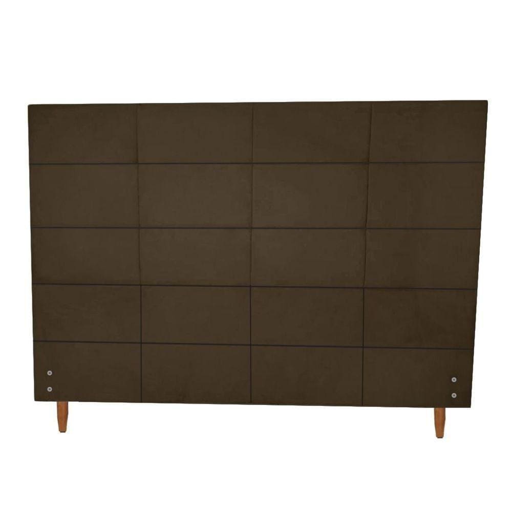 Cabeceira Larissa Para Colchão De 1,38 Mt-Suede Marrom