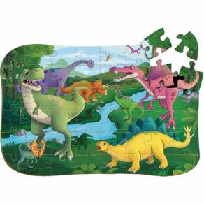 Quebra-Cabeça Dinossauros 48 Peças Madeira 2488 Brincadeira
