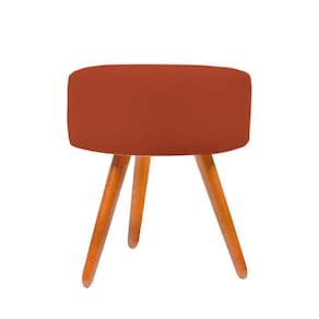 Puff Puf Banqueta Redondo Suede Pés Palito terracota