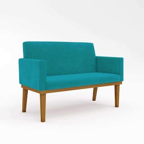 Sofá Namoradeira Confortável Sala De Estar Azul Turquesa
