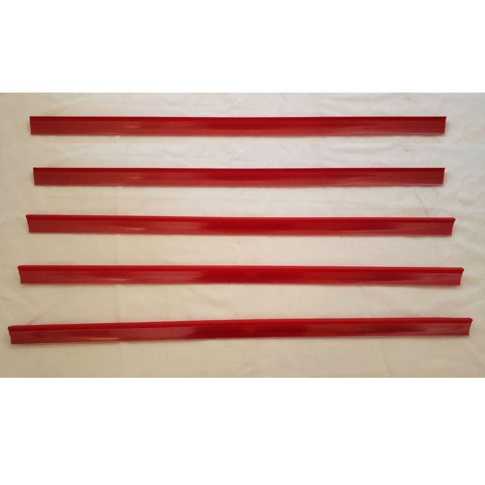 Porta Etiqueta Bandeja Gondola LX 92 Cm Vermelho Kit Com 5