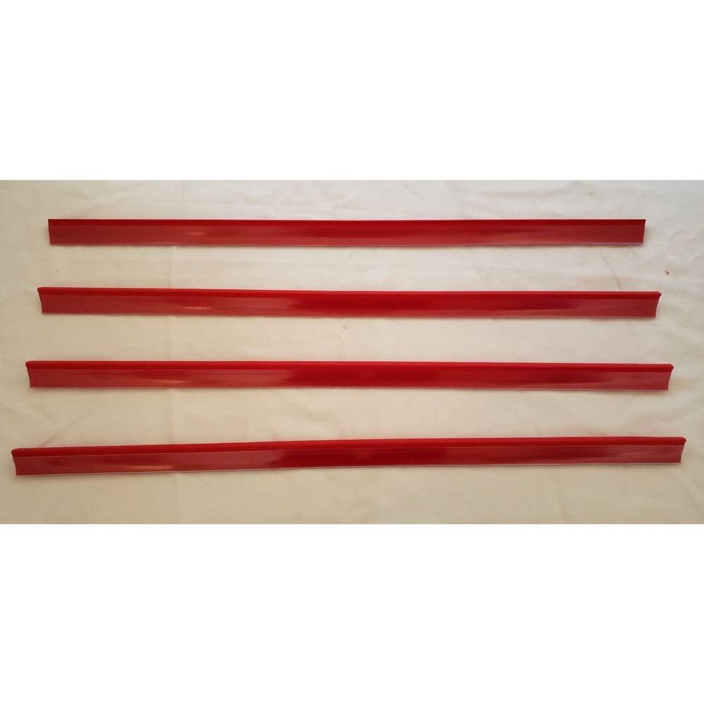 Porta Etiqueta Bandeja Gondola LX 92 Cm Vermelho Kit Com 25