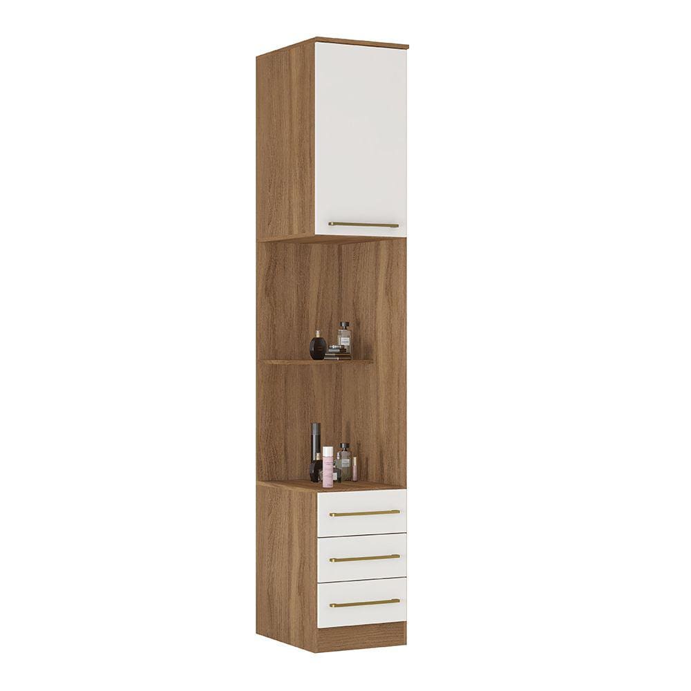 Guarda Roupa Modulado Módulo 7118 01 Porta 03 Gavetas Irlanda Amendola Branco Demóbile