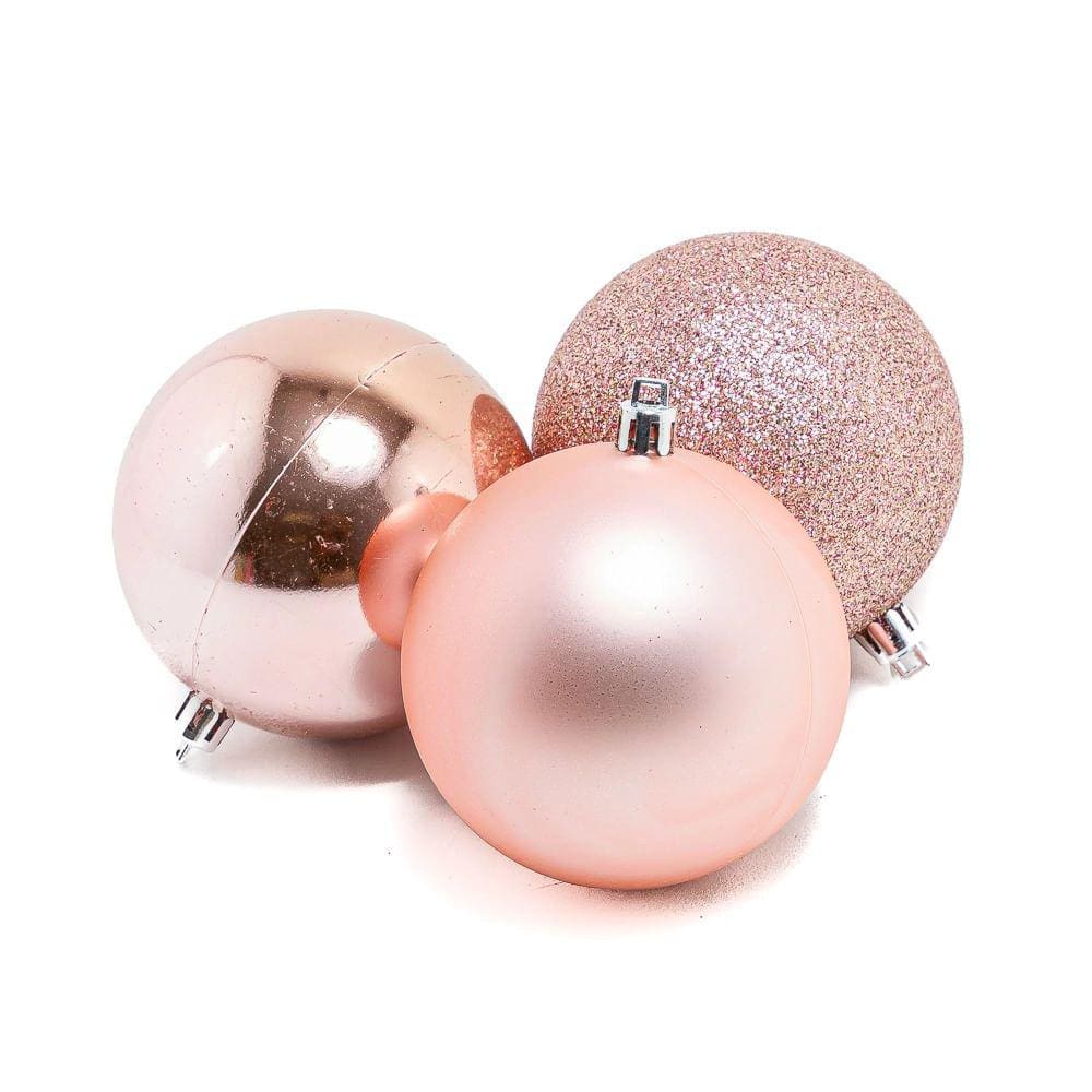 Tubo Bola Natal Le 4cm com 12 Unidades Rosé Gold
