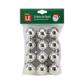 Kit Bola Le 4cm com 12 Unidades Prata