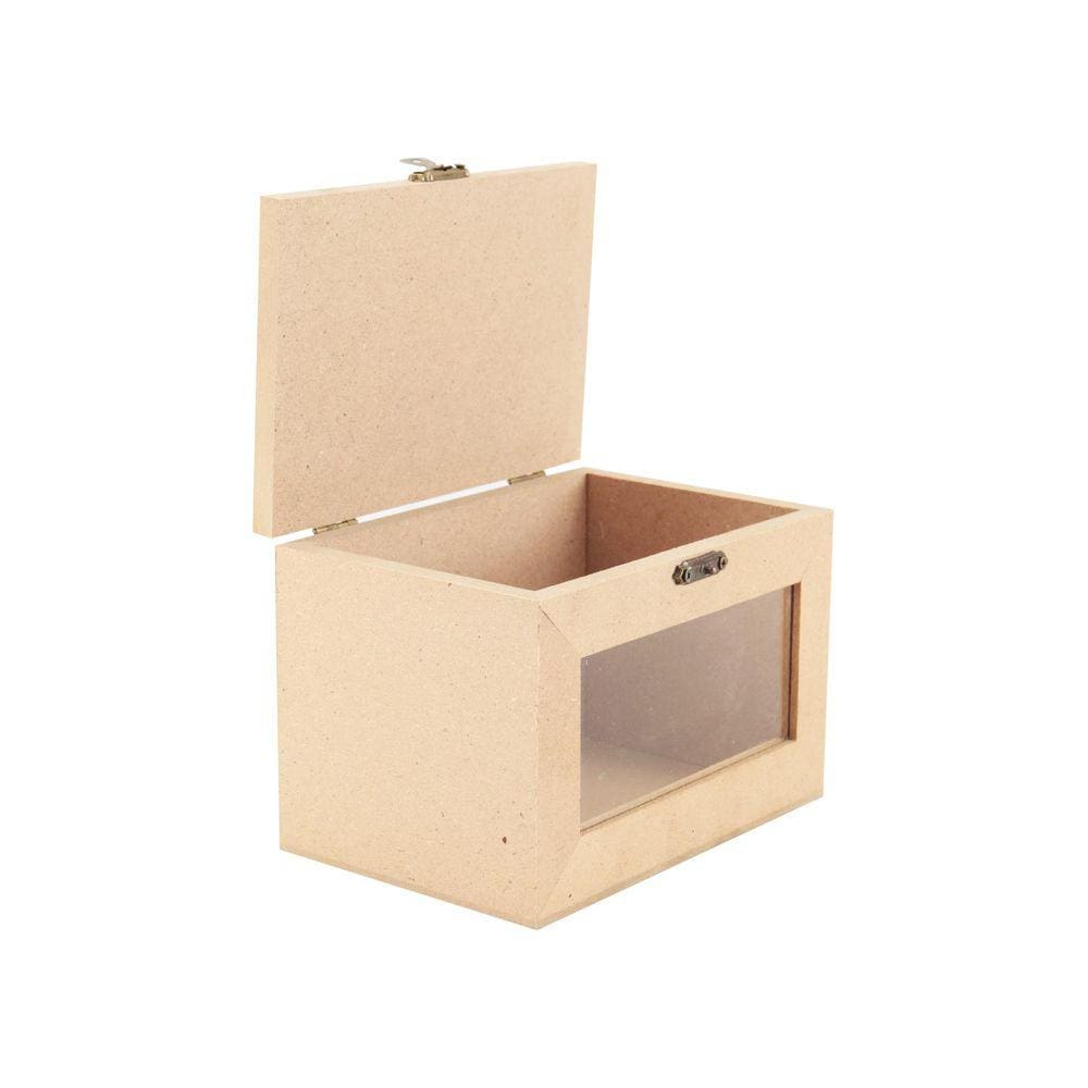 Caixa Baú Mdf Le com Frente Acrílica 15x10x10cm