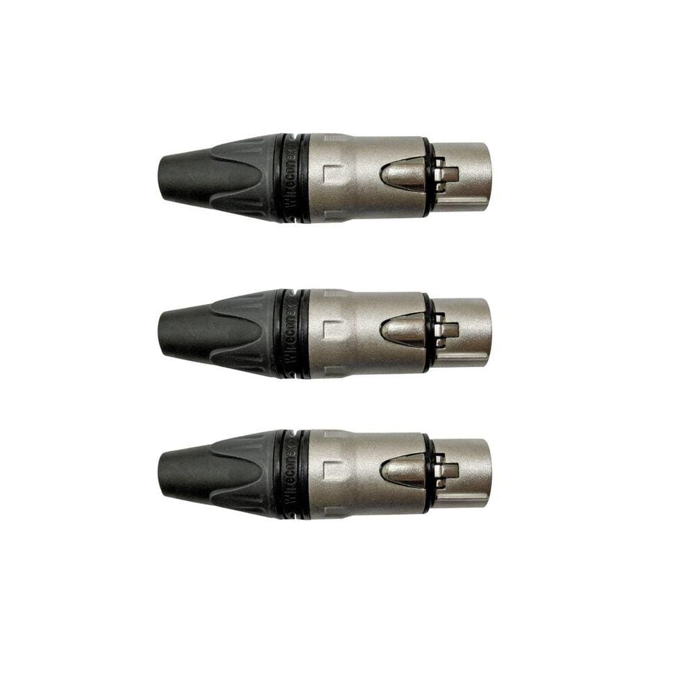 Kit 3 Conectores Linha Xlr Plug Fêmea 3 Polos Wireconex WC-1003