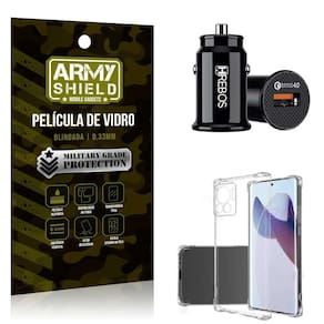 Carregador Veicular Com Capinha Edge 30 Fusion E Película 3D
