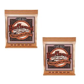 Kit 2 Encordoamentos Violão Aço 012 Ernie Ball Earthwood Tensão Média/Leve