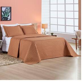 Cobre Leito Queen 3 peças Colcha Micropercal 200 Fios Bordada Ravena