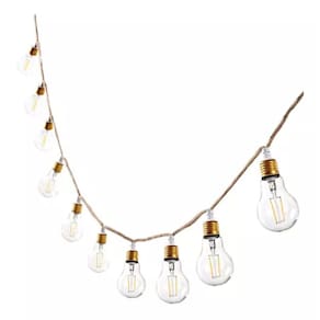 Cordão 10 Lâmpadas Led 5m 6w Com Controle Romoto - Bege
