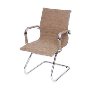 Cadeira Esteirinha Corino Retro Castanho Base Fixa