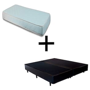 Cama Box King 193 - Tecido Sintético Preto com Colchão Munique Bello Box - 100% Espuma - D33 Branco 54x193x203