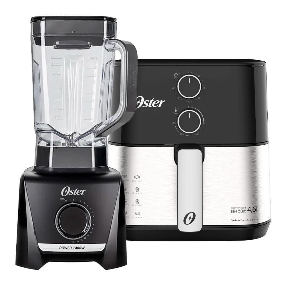 Kit Fritadeira Inox 4,6l E Liquidificador 1400W Oster - 127v
