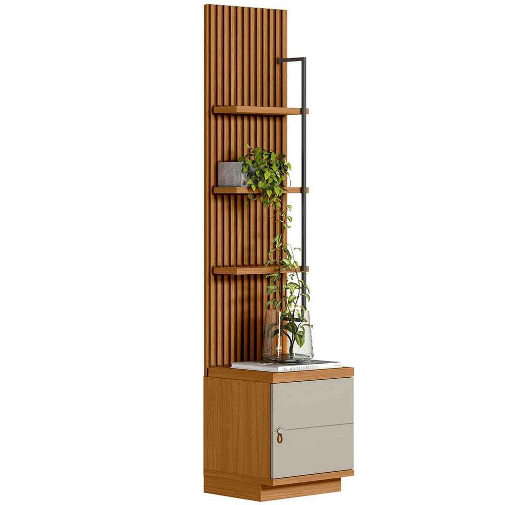Módulo Lateral Complementar Painel Ripado Nature/Off White