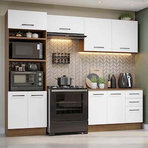 Armário de Cozinha Completa 270cm Rustic/Branco Agata Madesa 07