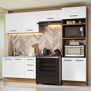 Armário de Cozinha Completa 270cm Rustic/Branco Agata Madesa 08