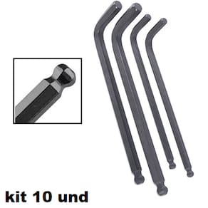 Kit 10x Chave Allen Hexagonal Abaulada 2mm 80x17mm Atacado