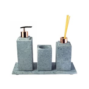 Kit Banheiro Bancada Lavabo Luxo em Pedra Sabão N05 Rosê