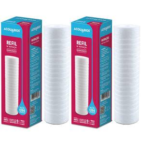 Kit 2 Refil Acqua 230RH 9.3/4` POE Filtro Acquabios Caixa de Água Ranhurado