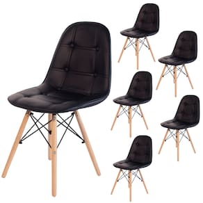 Kit 6 Cadeiras Eames Eiffel Estofada Botonê 130C