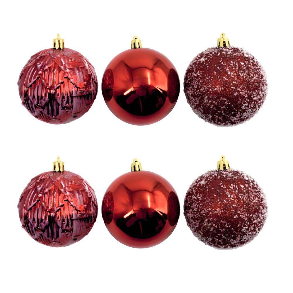 Kit Conjunto 10 Peças Decoração Enfeite Bola Árvore Natal Dourada Glitter  Natalina 12,5cm