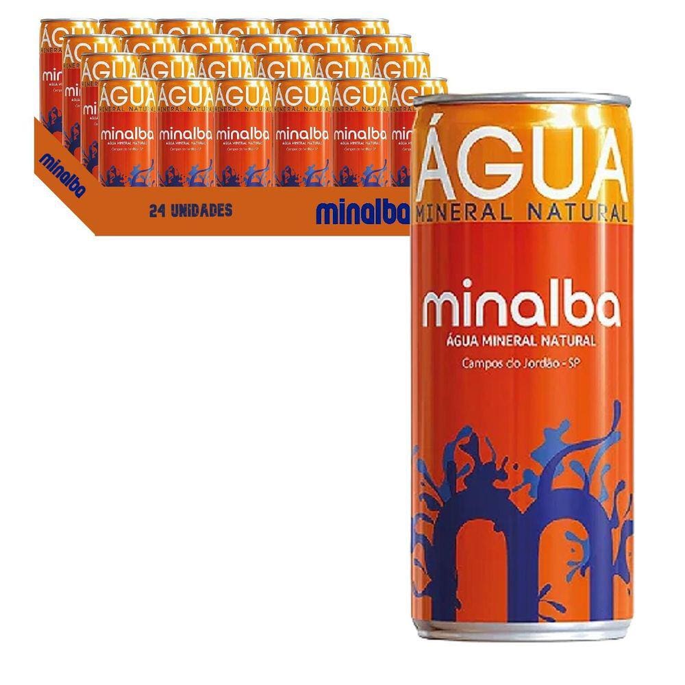 Agua Mineral Com Gás Minalba Lata 310Ml  24 Unidades