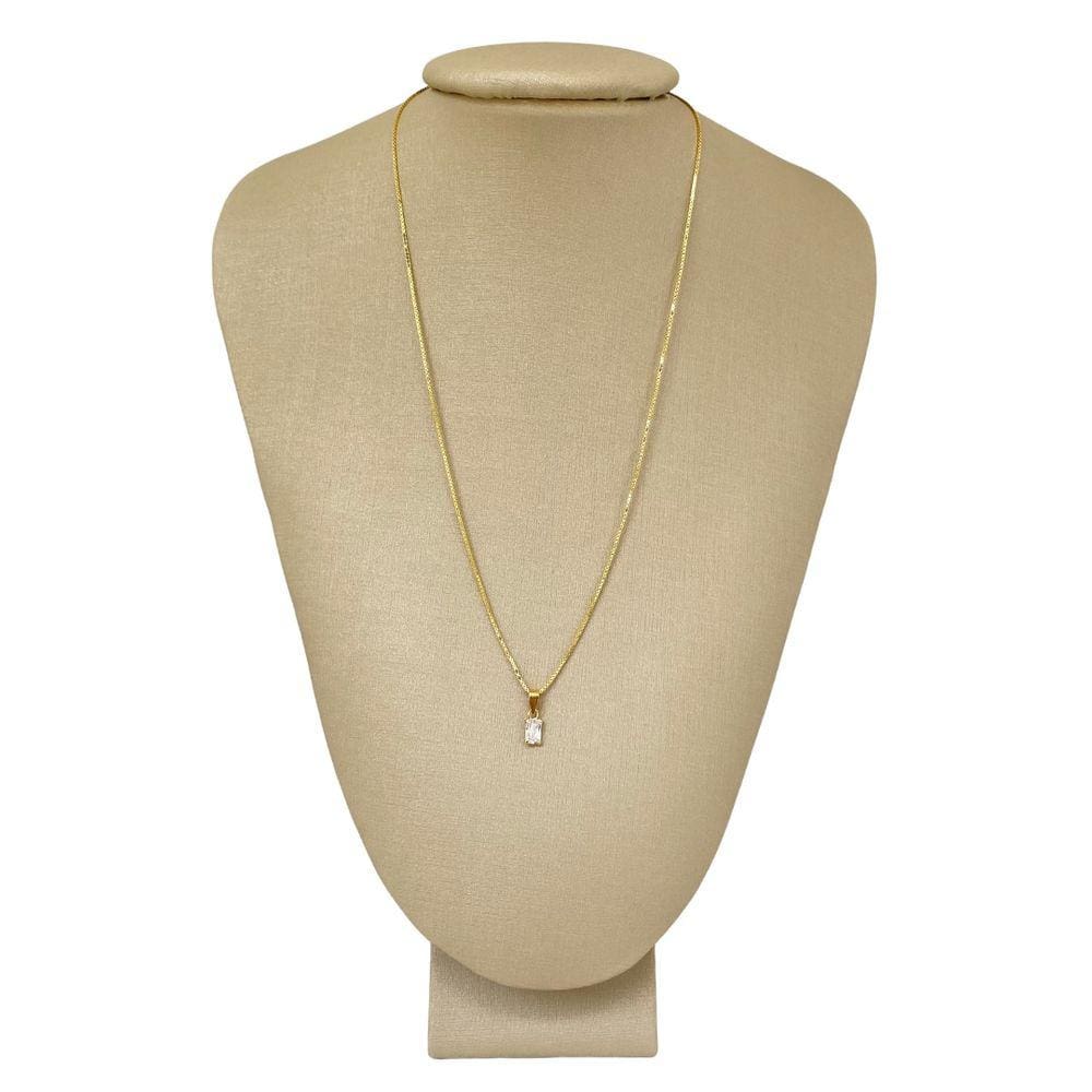 Colar Ouro 18k Ponto Luz Retangular Legítima - Ponte Vecchio