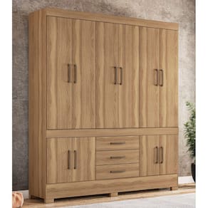 Guarda Roupa Roupeiro Casal 83530 10 Portas 03 Gavetas New Murano Amendola Touch Demóbile