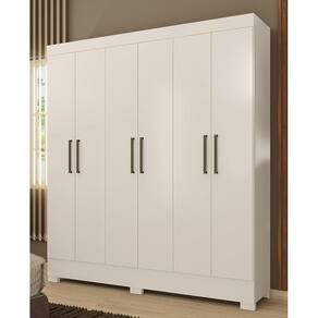 Guarda Roupa Roupeiro Casal 63020 06 Portas 03 Gavetas Prático Branco Demóbile