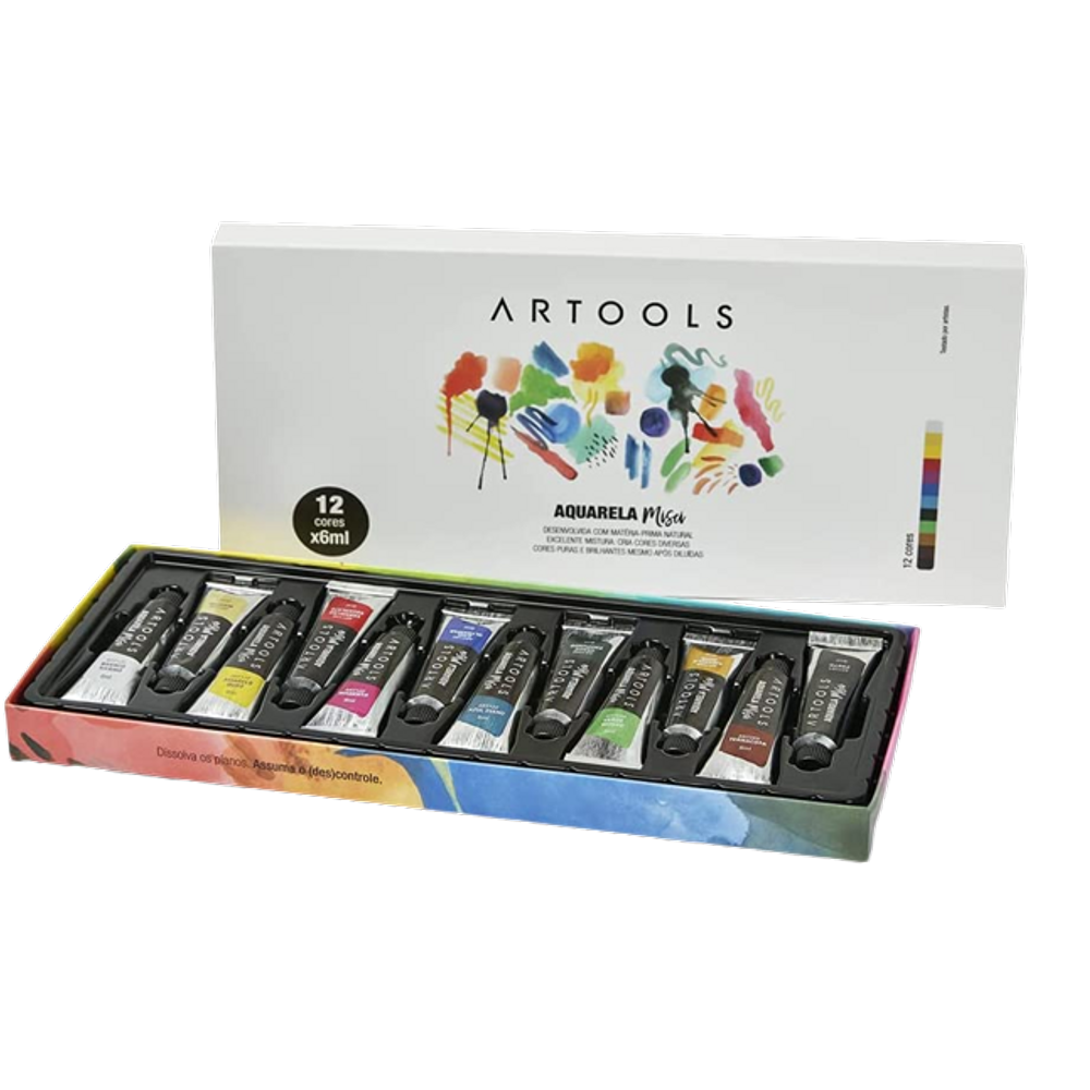 Aquarela Bisnaga 6ml 12 cores Misci Marca Artools