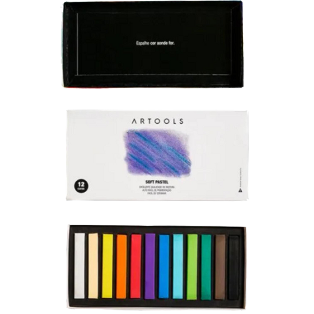 Pastel Seco Estojo com 12 cores Soft pastel Artools