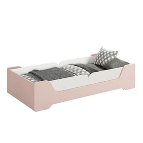 Cama Evolutiva Zaki Rosa Fosco com 2 Kits Proteção Lateral Lisa e Colchão D20 - Reller Móveis