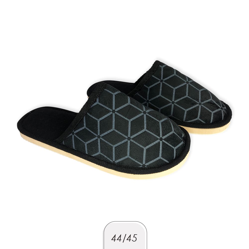 Pantufa Bem Macia Estampada Preta 44/45