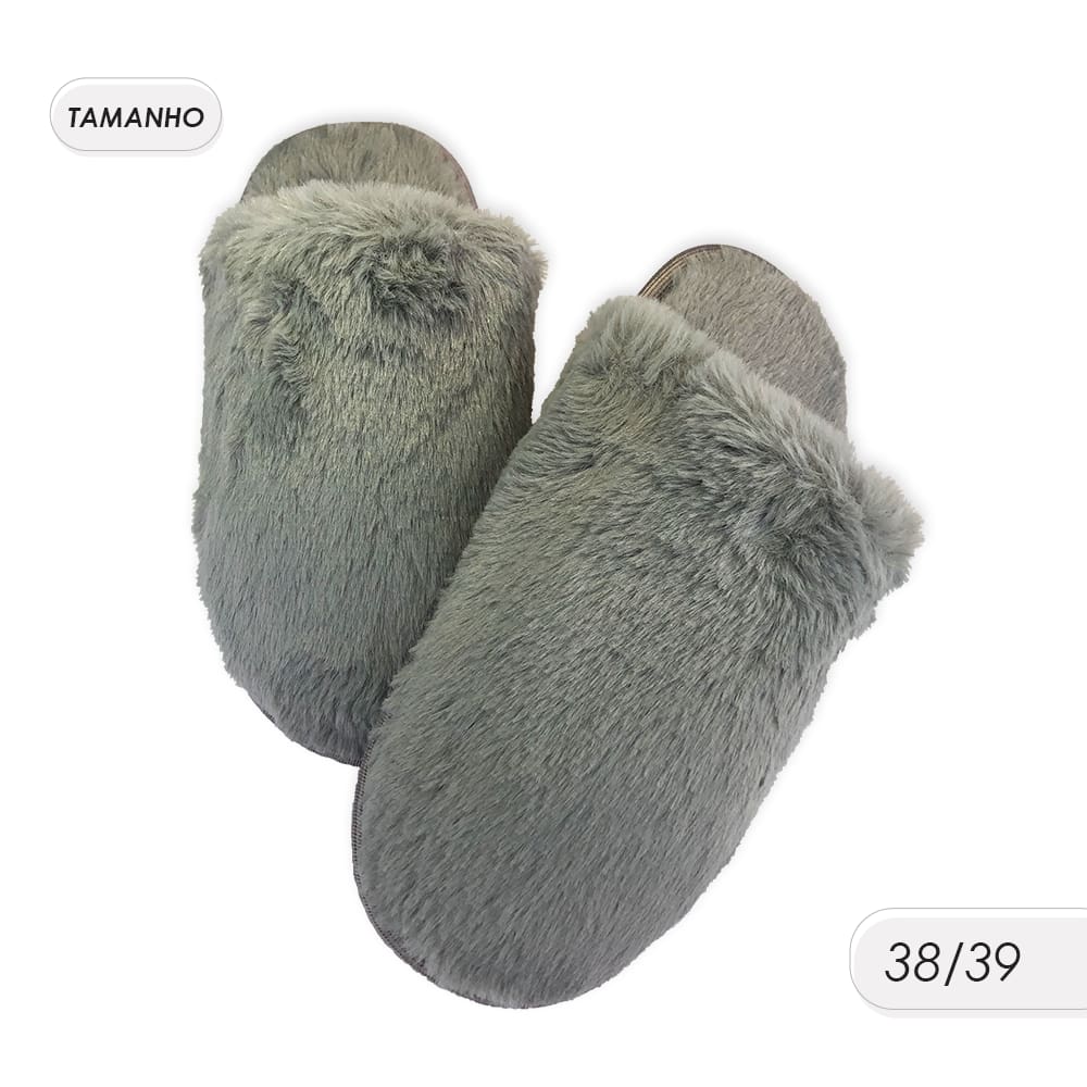 Pantufa Felpuda 38/39 Cinza