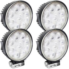 Kit 4 Farol de Milha Led Universal 10V 30V 27W 9 Leds Cinoy YN-FA001 7000K Redondo 11 Cm