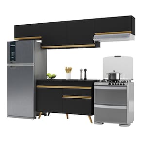 Armário De Cozinha Compacta 260cm Multimóveis V3697/dourado