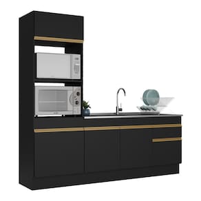 Armário De Cozinha Compacta 212cm Multimóveis V2113/dourado