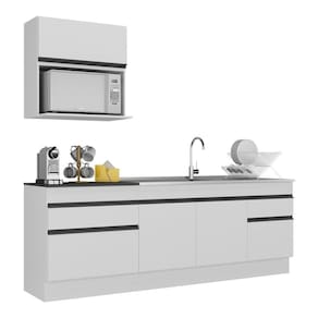 Armário De Cozinha Compacta 220cm V2110 Branco/Preto
