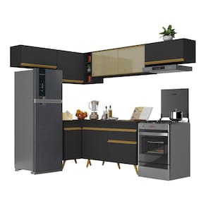 Armário De Cozinha Completa De Canto V260 Dourado