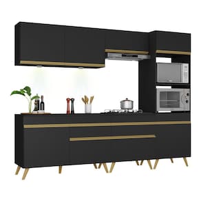 Armário De Cozinha Completa 252cm Multimóveis V2035/dourado