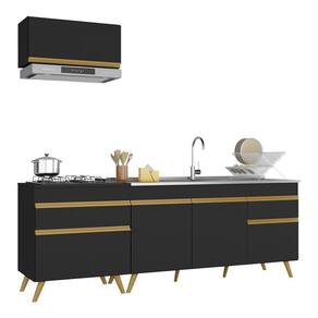 Armário De Cozinha Compacta 220cm Multimóveis V2074/dourado