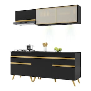 Armário De Cozinha Compacta 190cm Multimóveis V2031/dourado