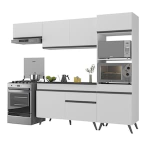 Armário De Cozinha Compacta 252cm V3690 Branco/Preto